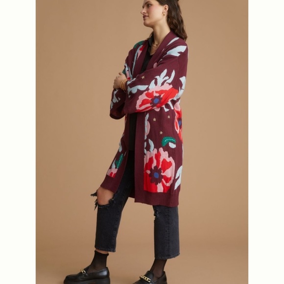 Anthropologie Sweaters - 🌟hp🌟 Anthropologie NWT Floral Cardigan Size One size.